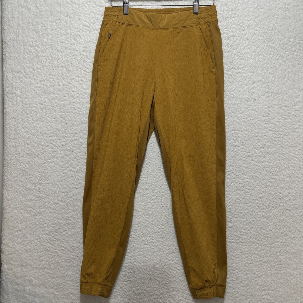 Athleta Pants Womens 6 Mustard Yellow Textured Brooklyn Jogger Sporty Athleisure
